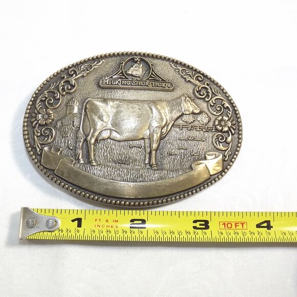Vintage Milking Shorthorn Belt Buckle - Picture 2 of 7